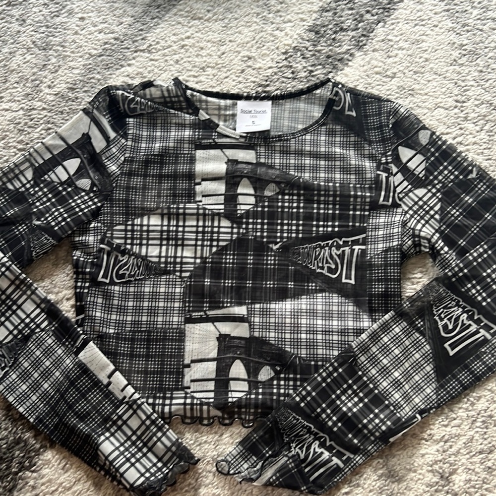 Sheer Black Graphic Longsleeve